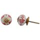 White Red Leaf Painted Knobs